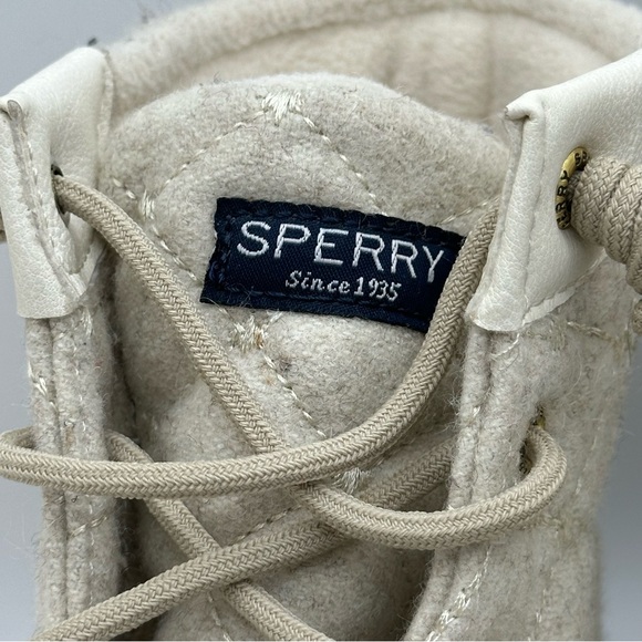 Sperry Syren Gulf Wool Quilt Side Zip Duck Boots Ivory STS85647 - Picture 5 of 10